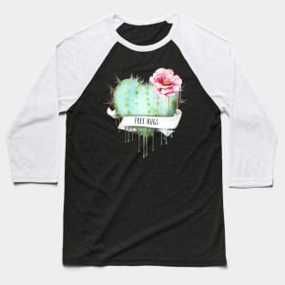 Cactus heart watercolor purple flower free hugs Baseball T-Shirt